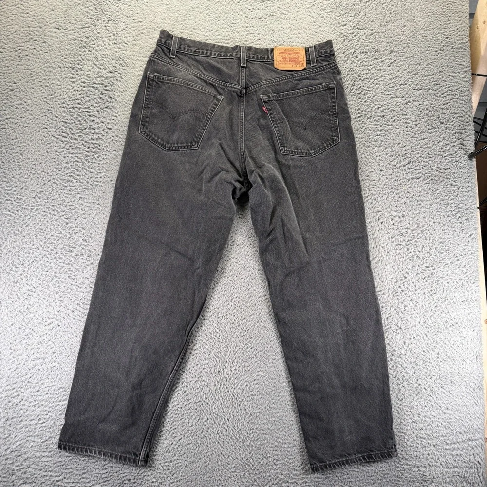 Vintage‎ Levi's Jeans Men 36x30 Black Cotton Denim Straight Relaxed Travel Baggy